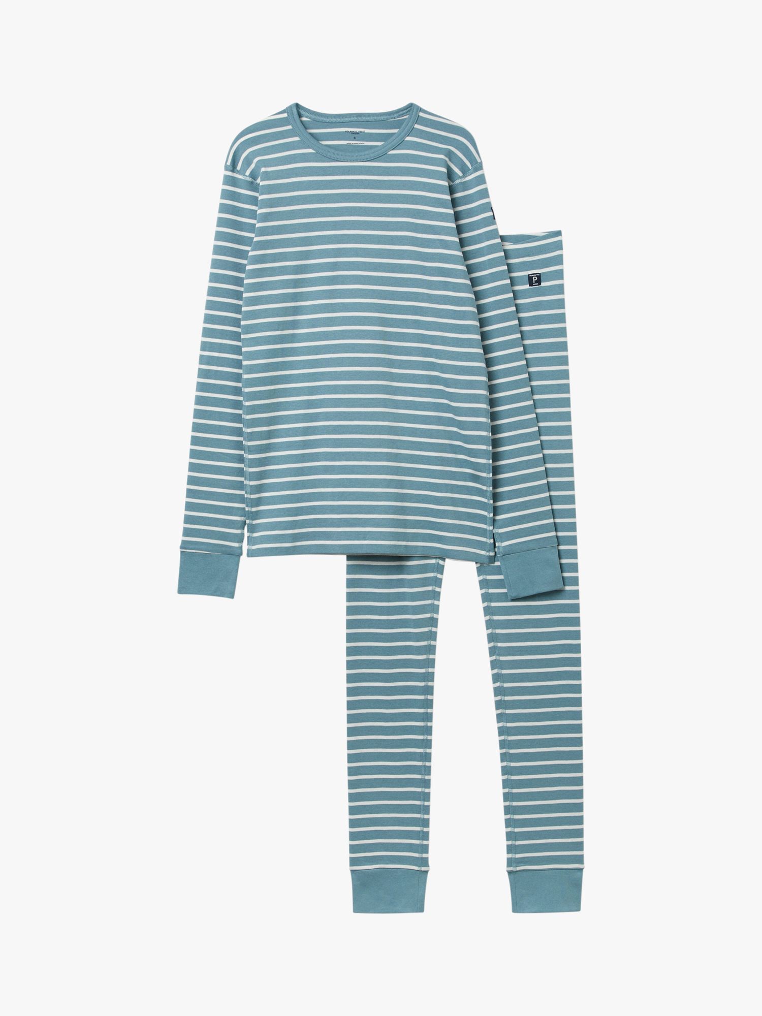 Buy Polarn O. Pyret Stripe Jersey Pyjama Set, Blue Online at johnlewis.com