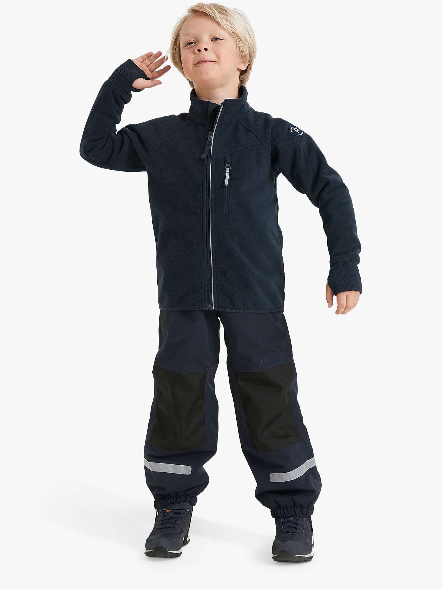 Buy Polarn O. Pyret Kids' Fleece Jacket, Navy Online at johnlewis.com