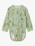 Polarn O. Pyret Baby GOTS Organic Cotton Blend Hedgehog Bodysuit, Green