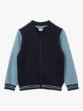Polarn O. Pyret Kid's GOTS Organic Cotton Zip Sweat Jacket, Blue