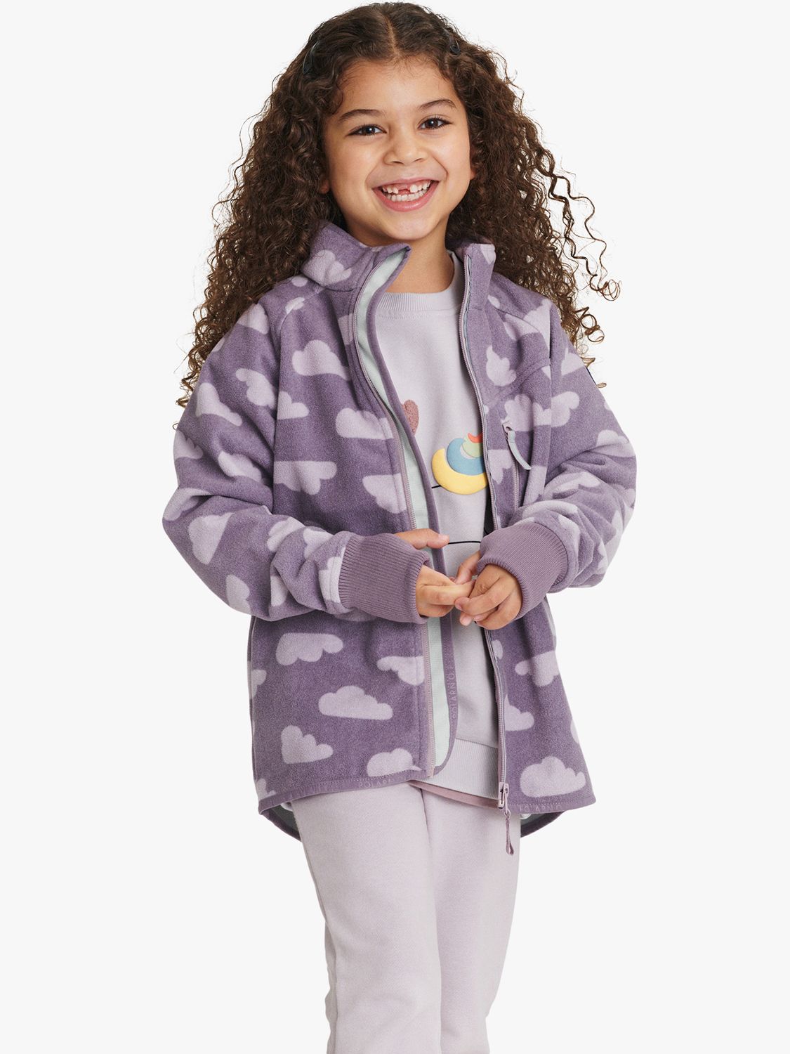Polarn O. Pyret Kids' Zip Up Fleece Jacket, Purple