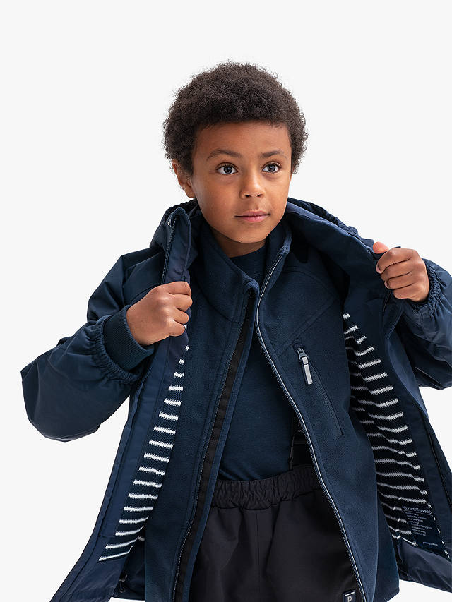 Polarn O. Pyret Kids' Wind & Waterproof Shell Coat, Blue