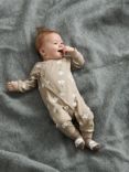 Polarn O. Pyret Baby GOTS Organic Cotton Wraparound Sleepsuit, Natural