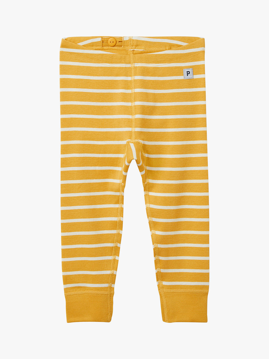Polarn O. Pyret Baby GOTS Organic Cotton Stripe Leggings, Golden Apricot