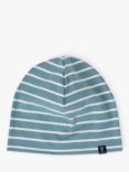 Polarn O. Pyret Baby Organic Cotton Stripe Beanie Hat, Blue