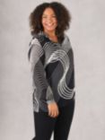 Live Unlimited Curve Swirl Print Tunic Top, Brown