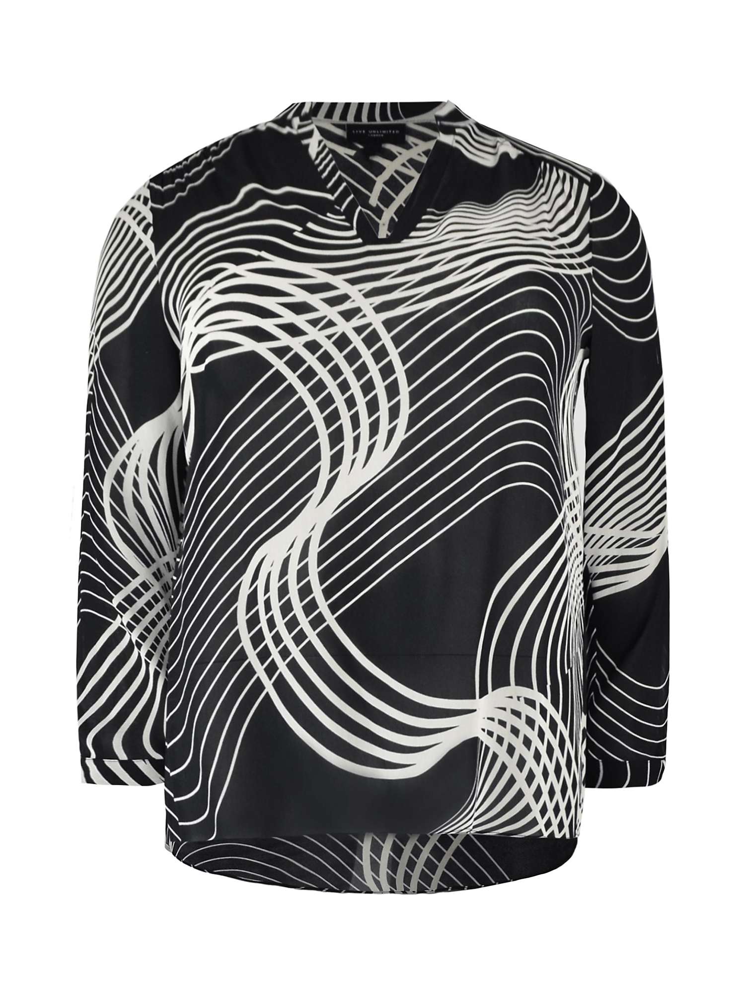 Buy Live Unlimited Curve Swirl Print Tunic Top, Brown Online at johnlewis.com