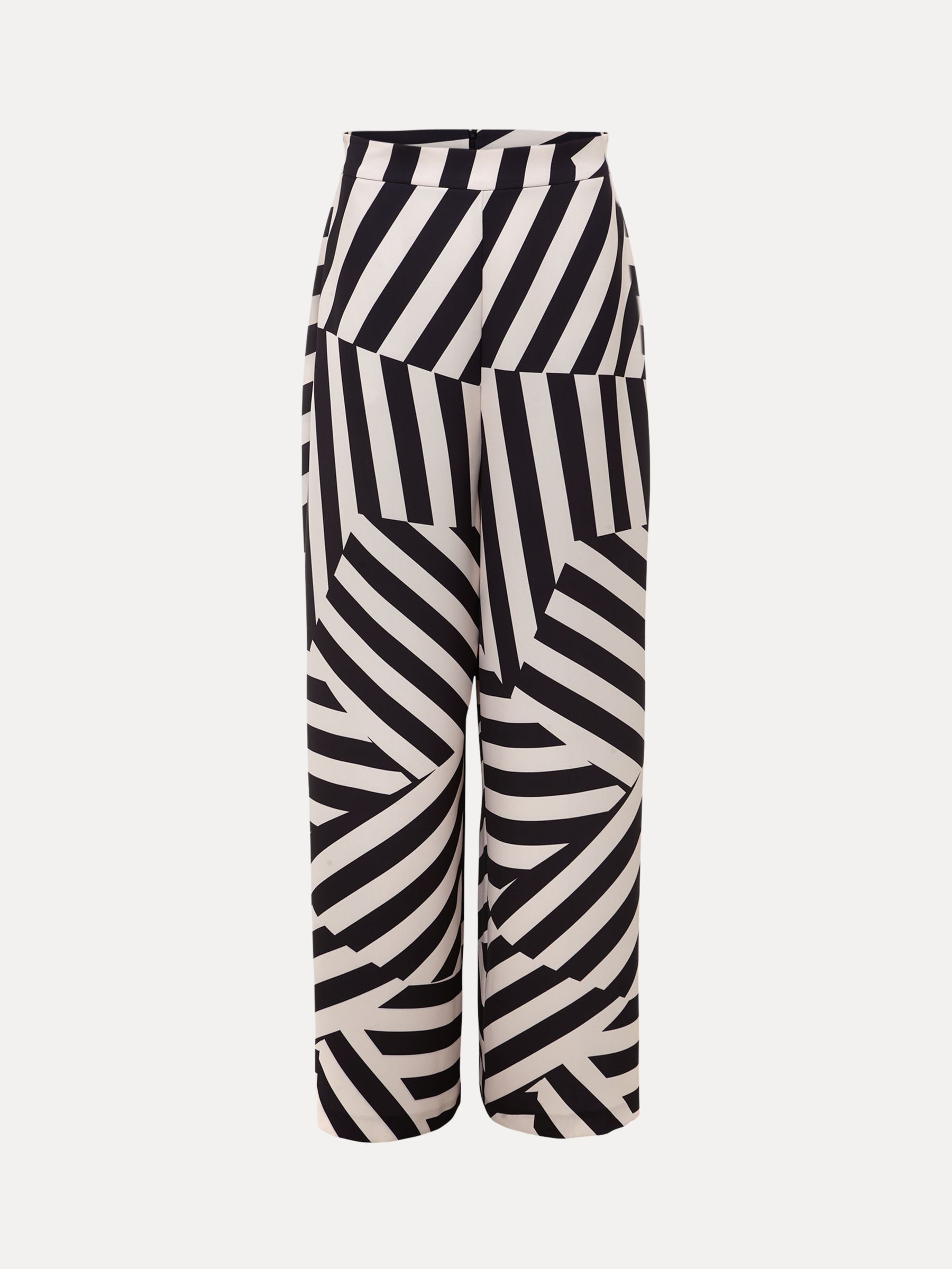 Phase Eight Phillis Diagonal Stripe Trousers, Black/Pink, 8