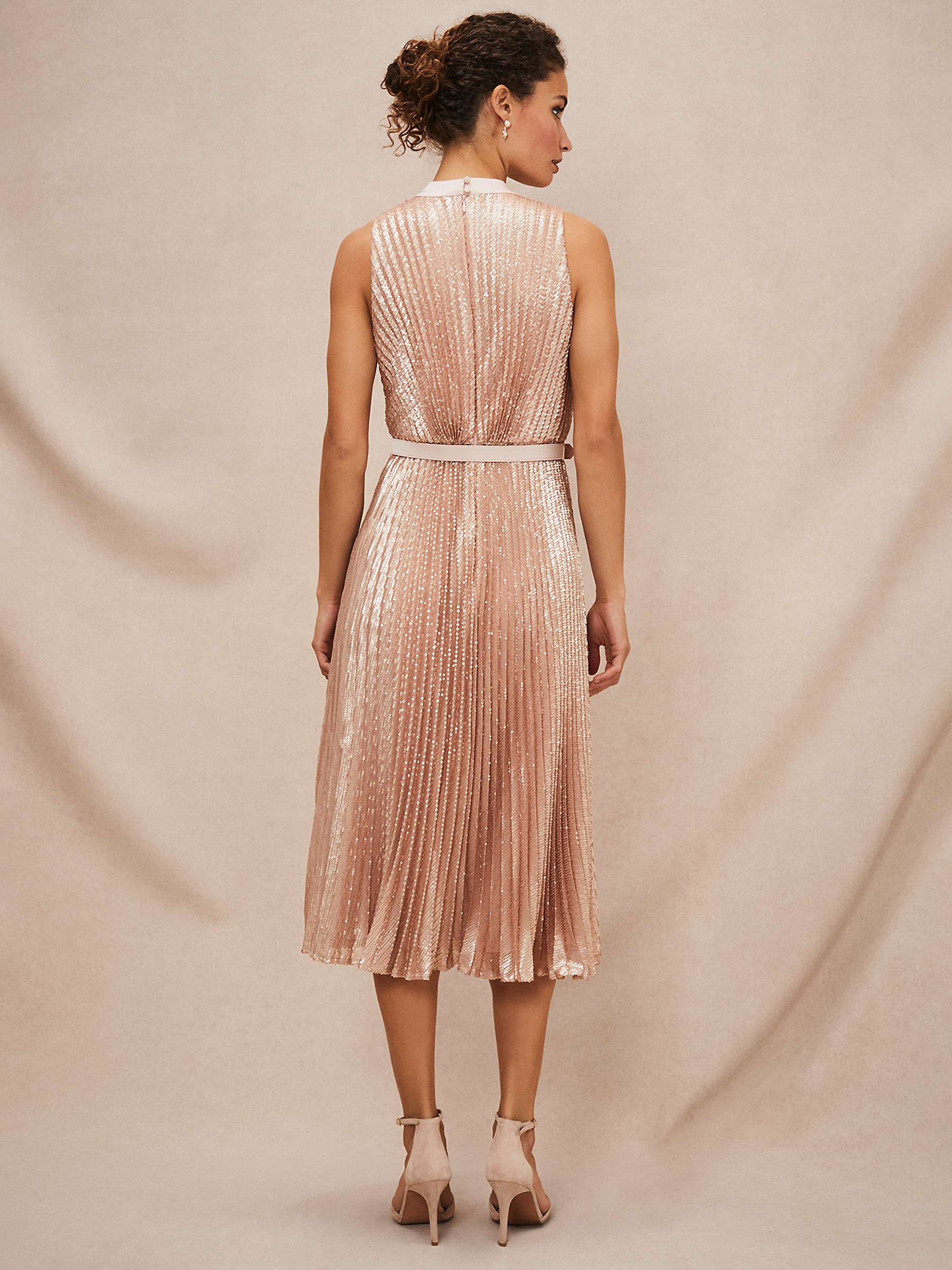 Buy Phase Eight Simara Sequin Dress, Rose Gold Online at johnlewis.com