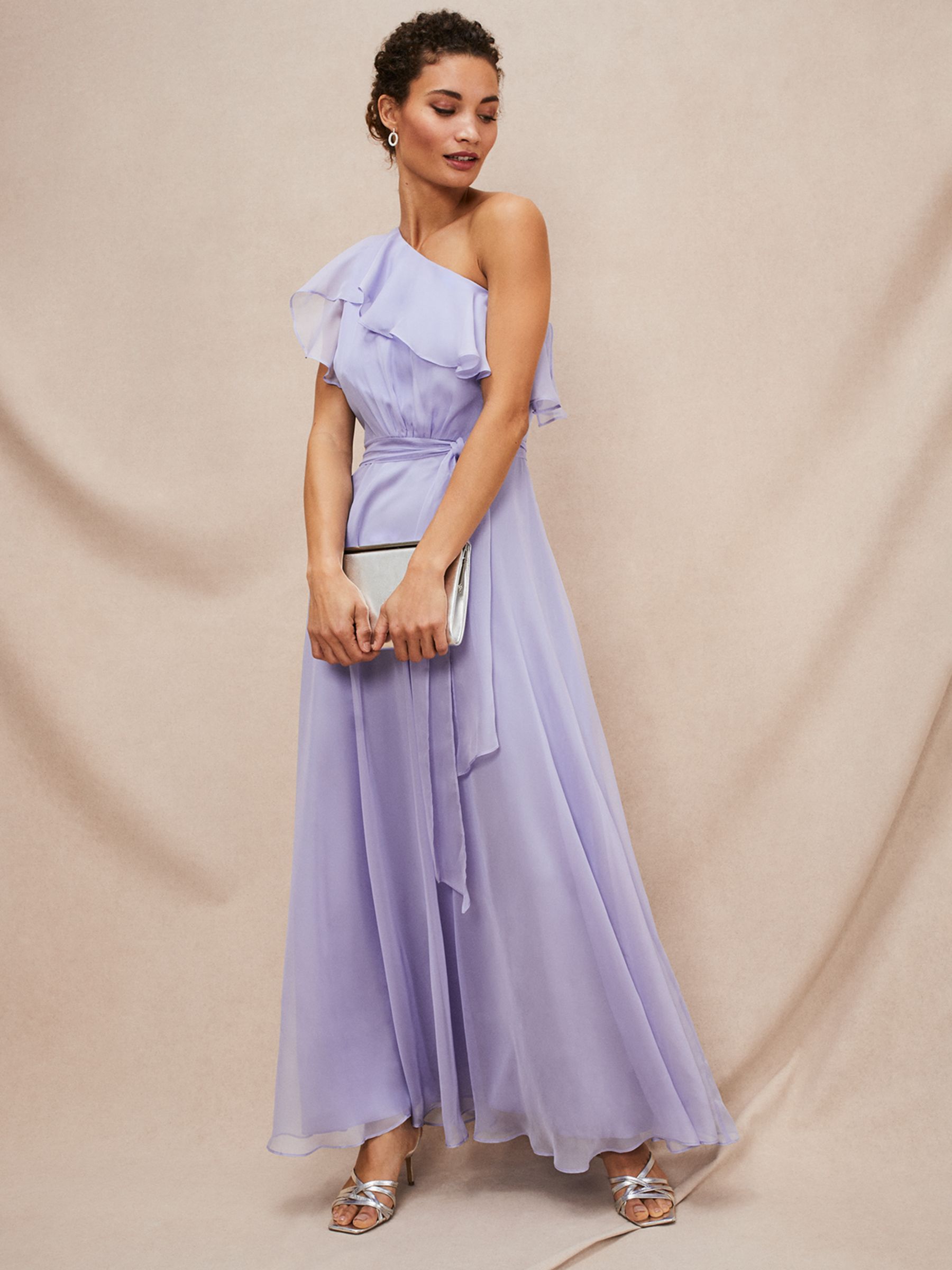 Buy Phase Eight Mia One Shoulder Maxi Dress, China Blue Online at johnlewis.com