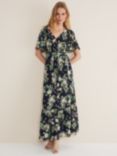 Phase Eight Georgie Tiered Floral Maxi Dress, Navy/Multi, Navy/Multi