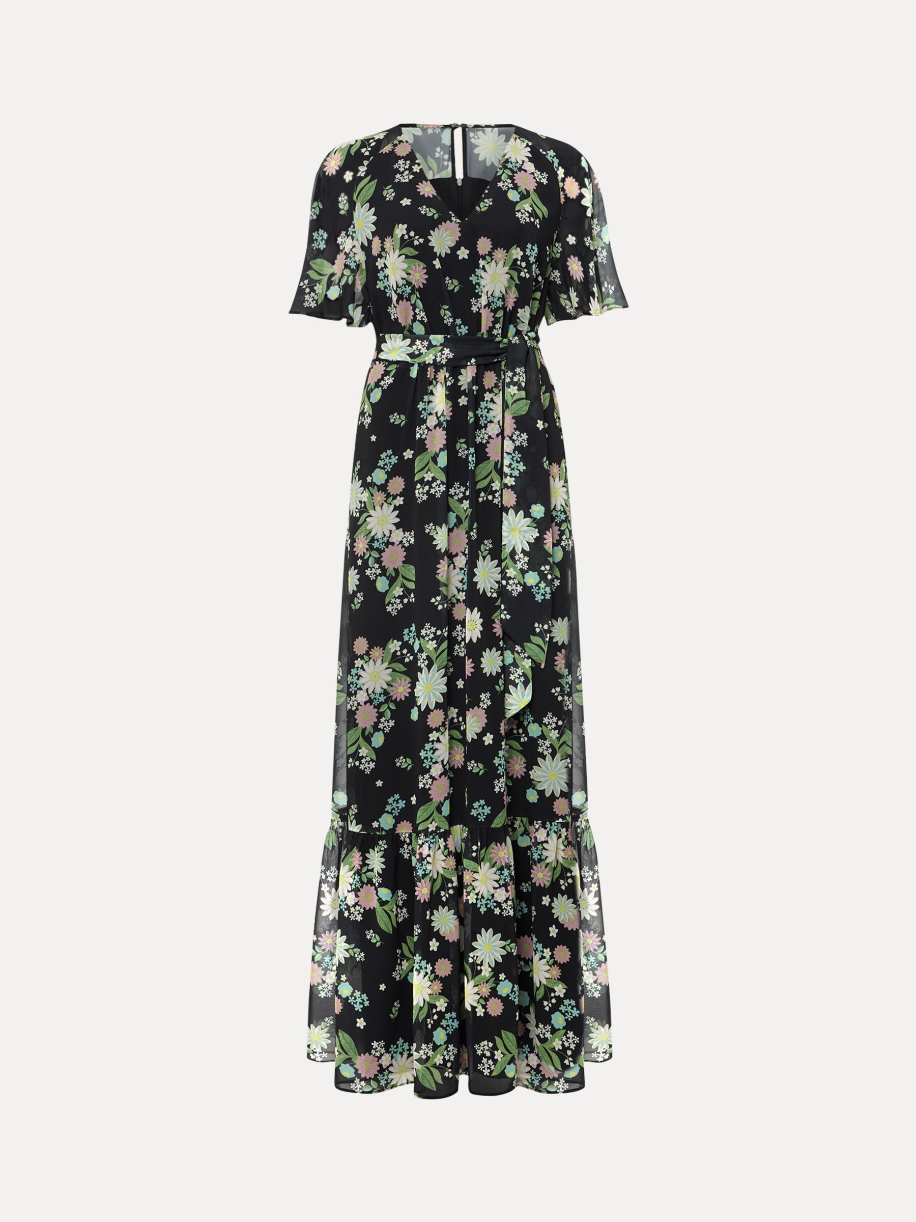 Phase Eight Georgie Tiered Floral Maxi Dress, Navy/Multi, 6
