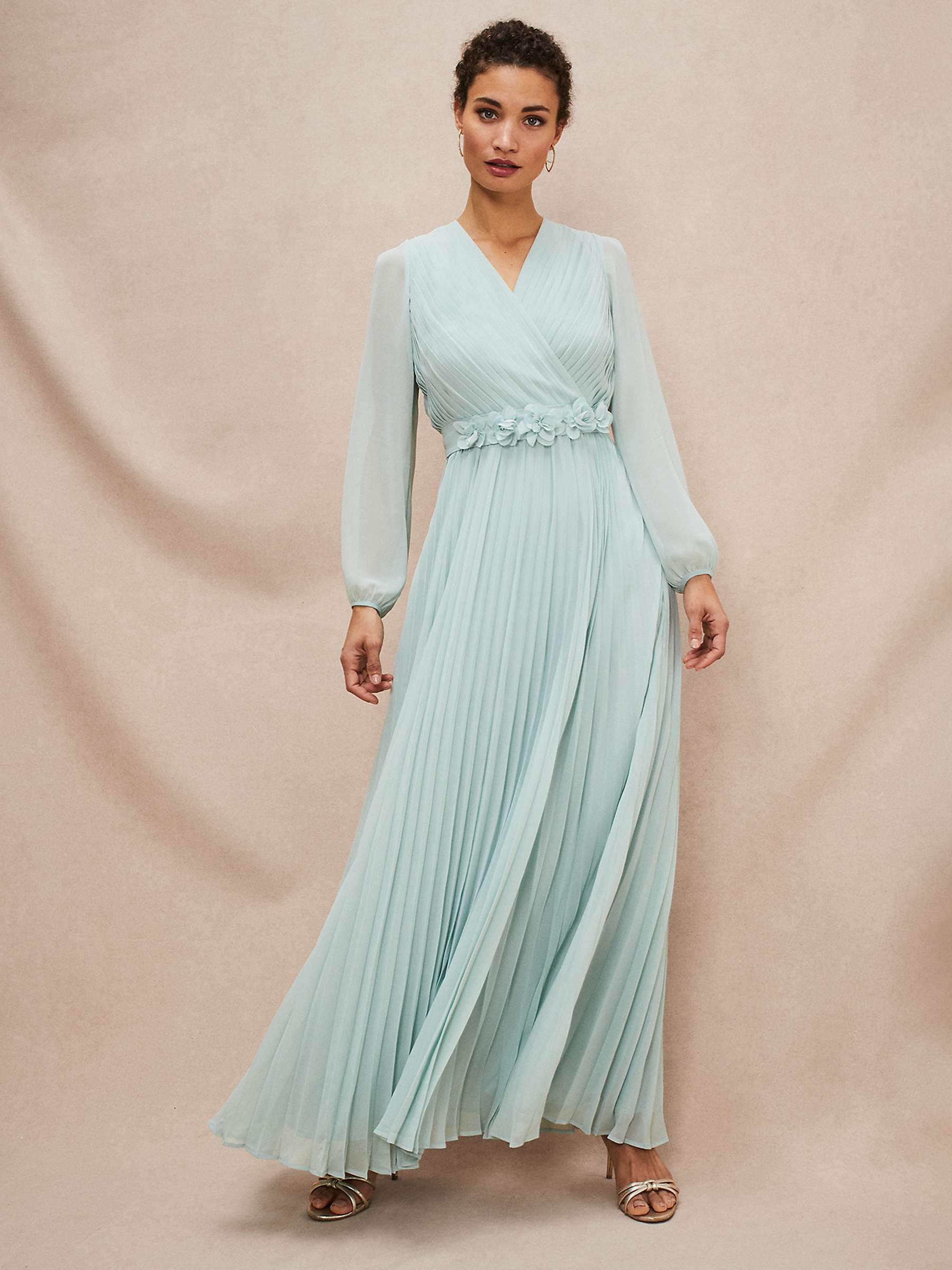 Buy Phase Eight  Alecia Pleated Maxi Dress, Peppermint Online at johnlewis.com