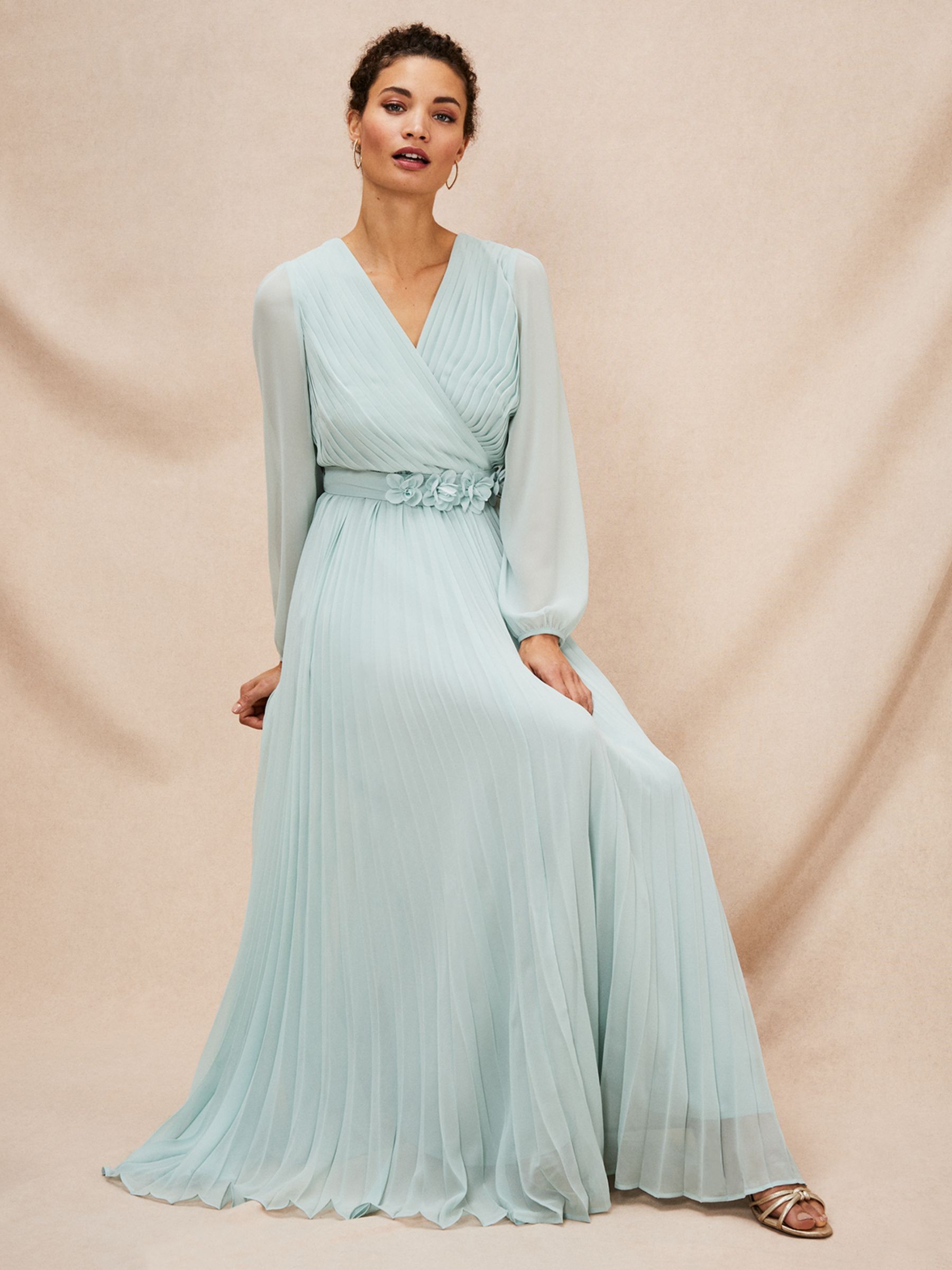 Buy Phase Eight  Alecia Pleated Maxi Dress, Peppermint Online at johnlewis.com