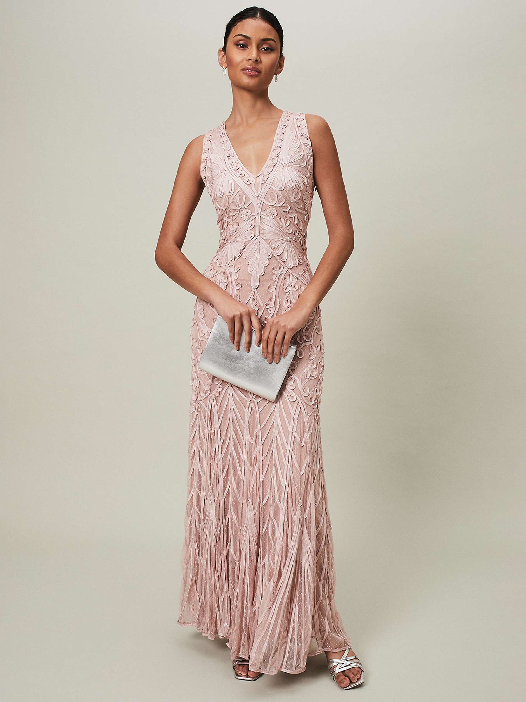 Buy Phase Eight Marion Sequin Tapework Maxi Dress, Pink Online at johnlewis.com