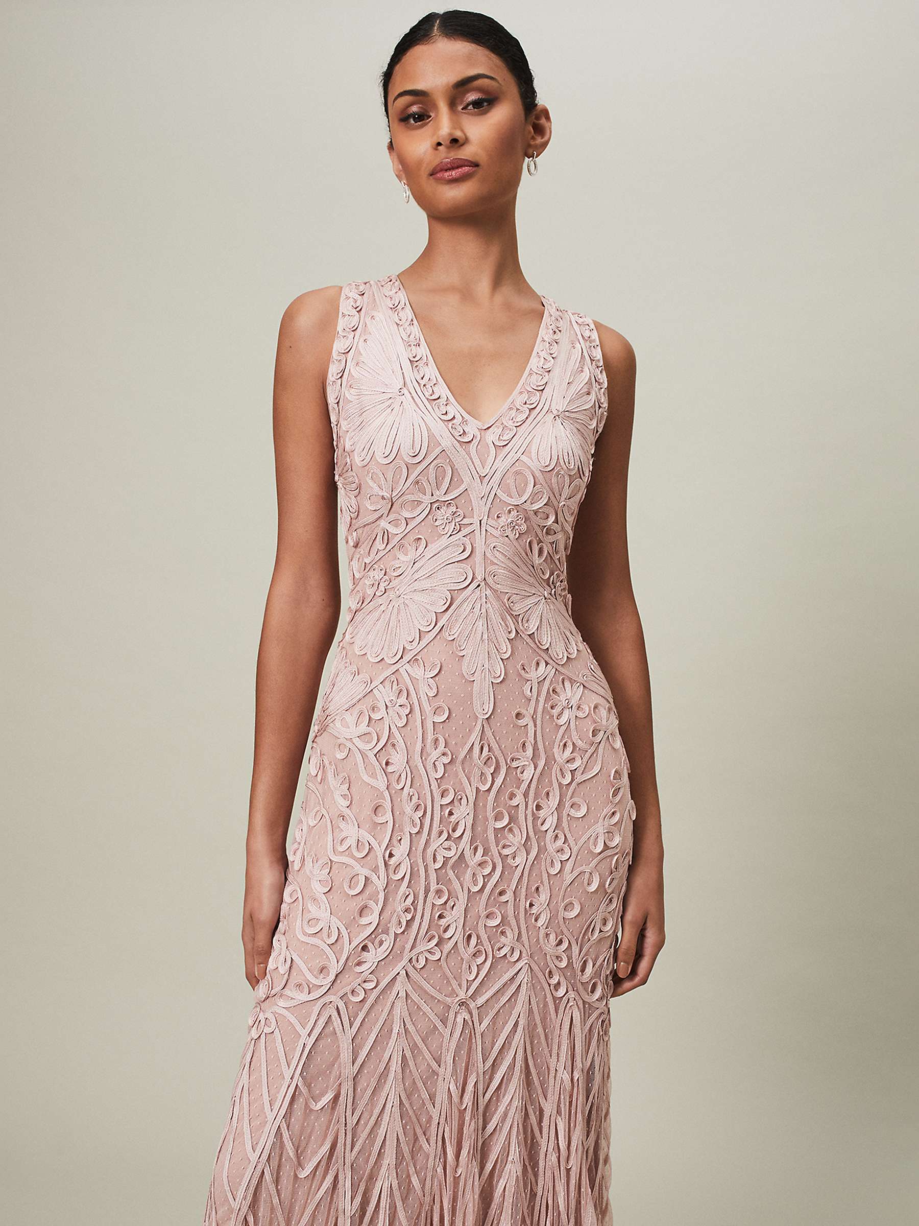 Buy Phase Eight Marion Sequin Tapework Maxi Dress, Pink Online at johnlewis.com