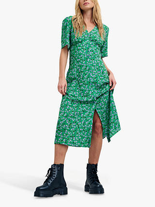 Nobody's Child Alexa Alora Cherry Print Tea Dress, Green
