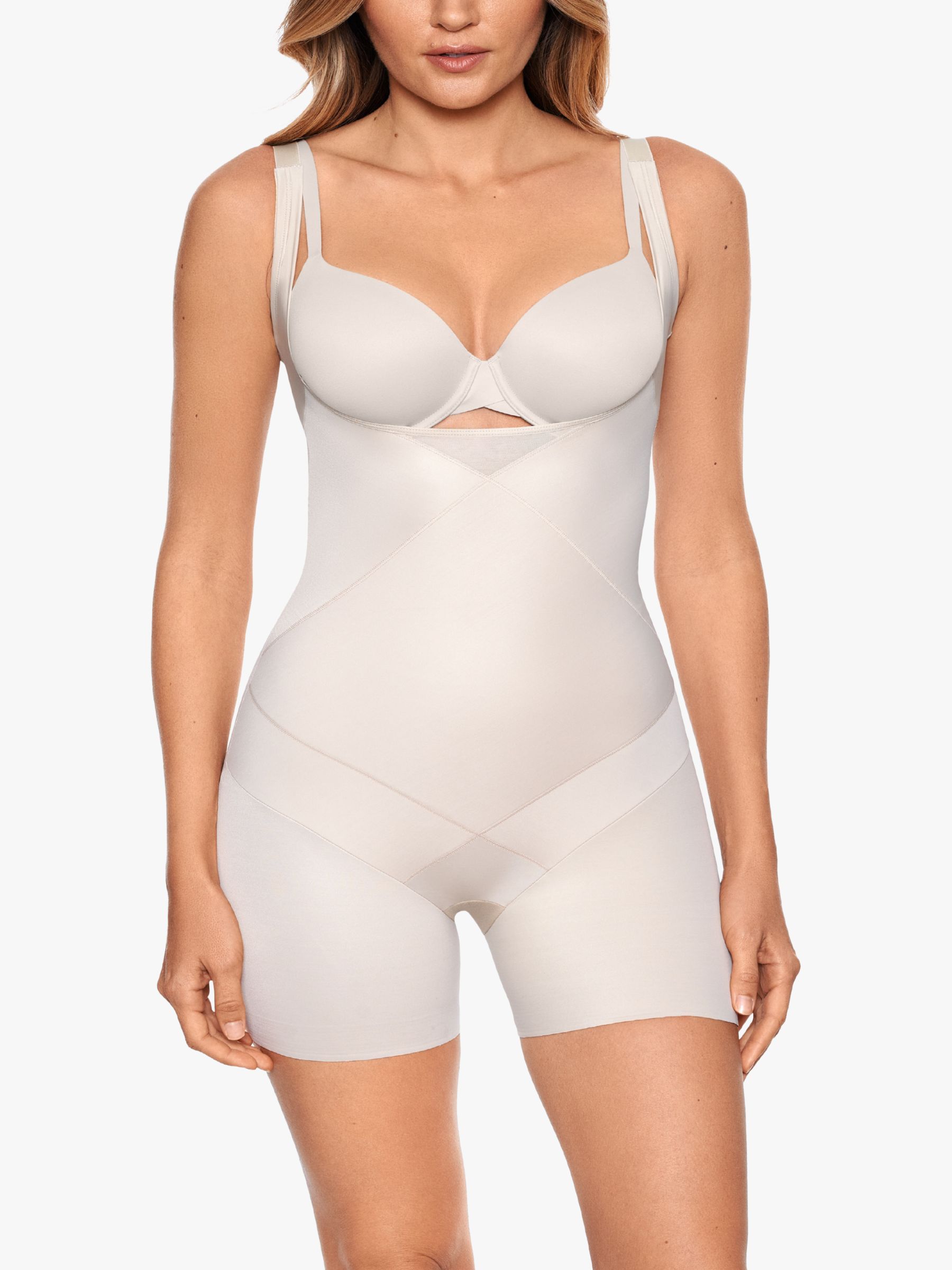 SPANX Assets Women's Remarkable Results Open-Bust Brief Bodysuit - Beige L,  Nude, Large
