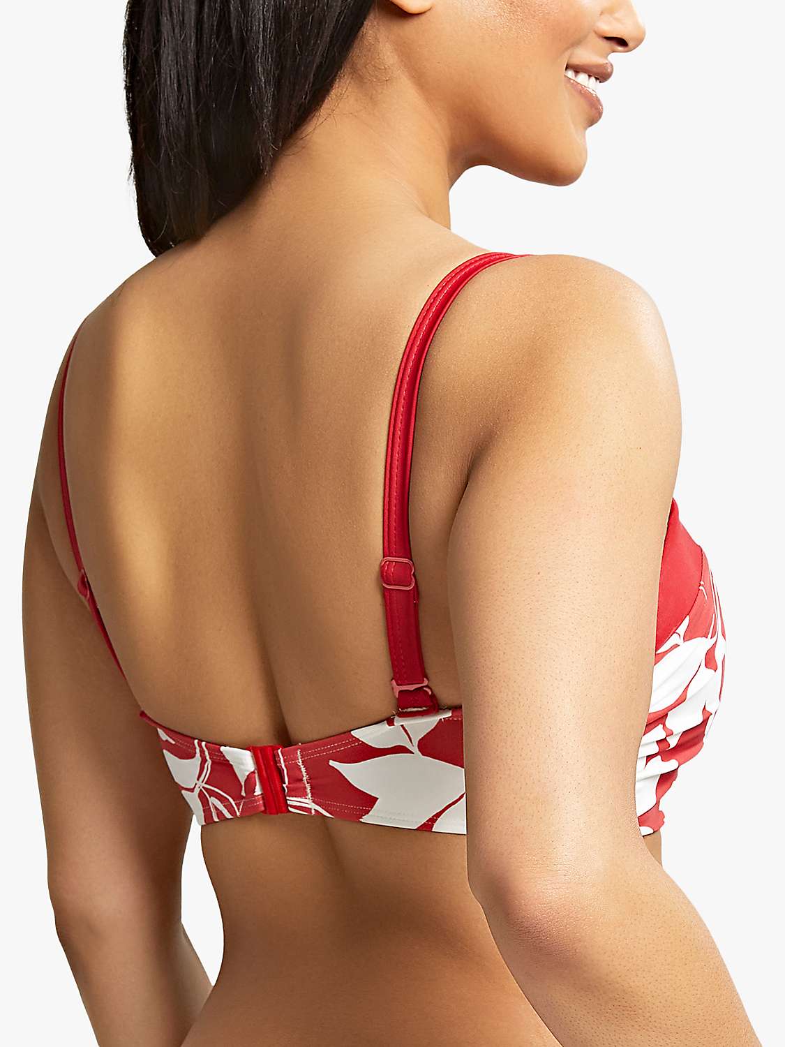 Buy Panache Oasis Moulded Bandeau Bikini Top, Botanical Red Online at johnlewis.com