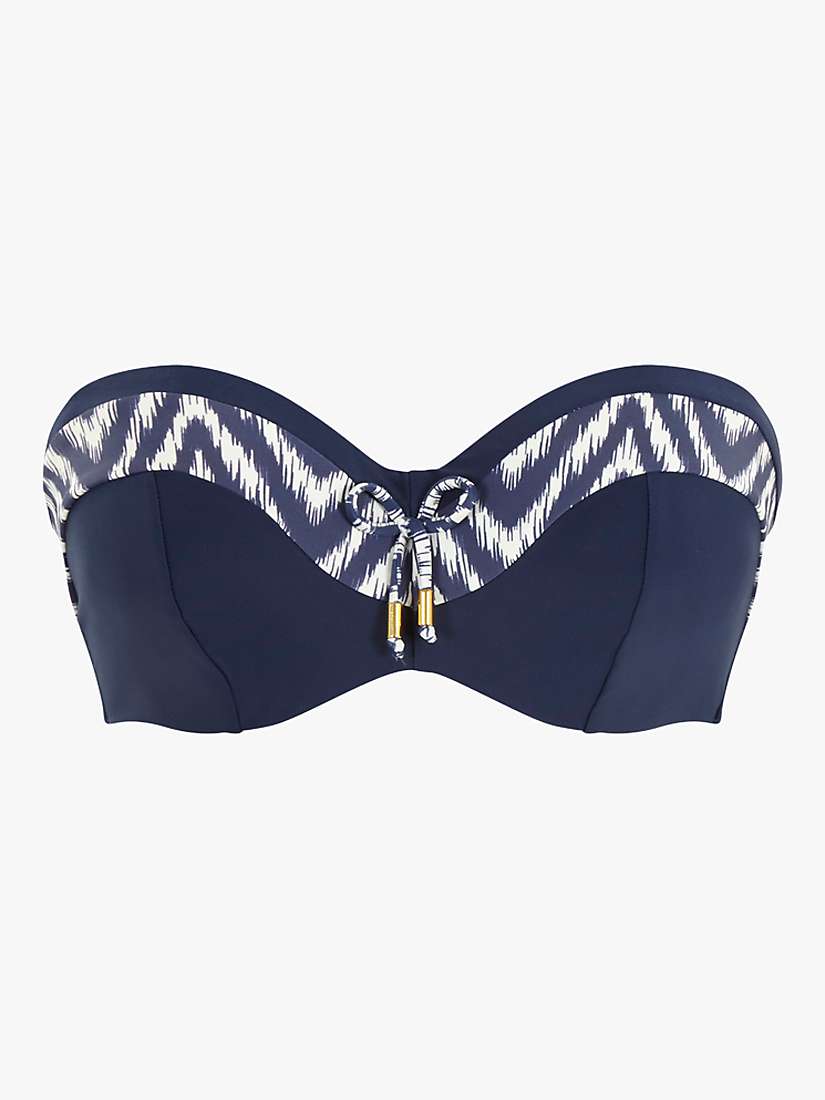 Buy Panache Oceana Bandeau Bikini Top, Navy/White Online at johnlewis.com