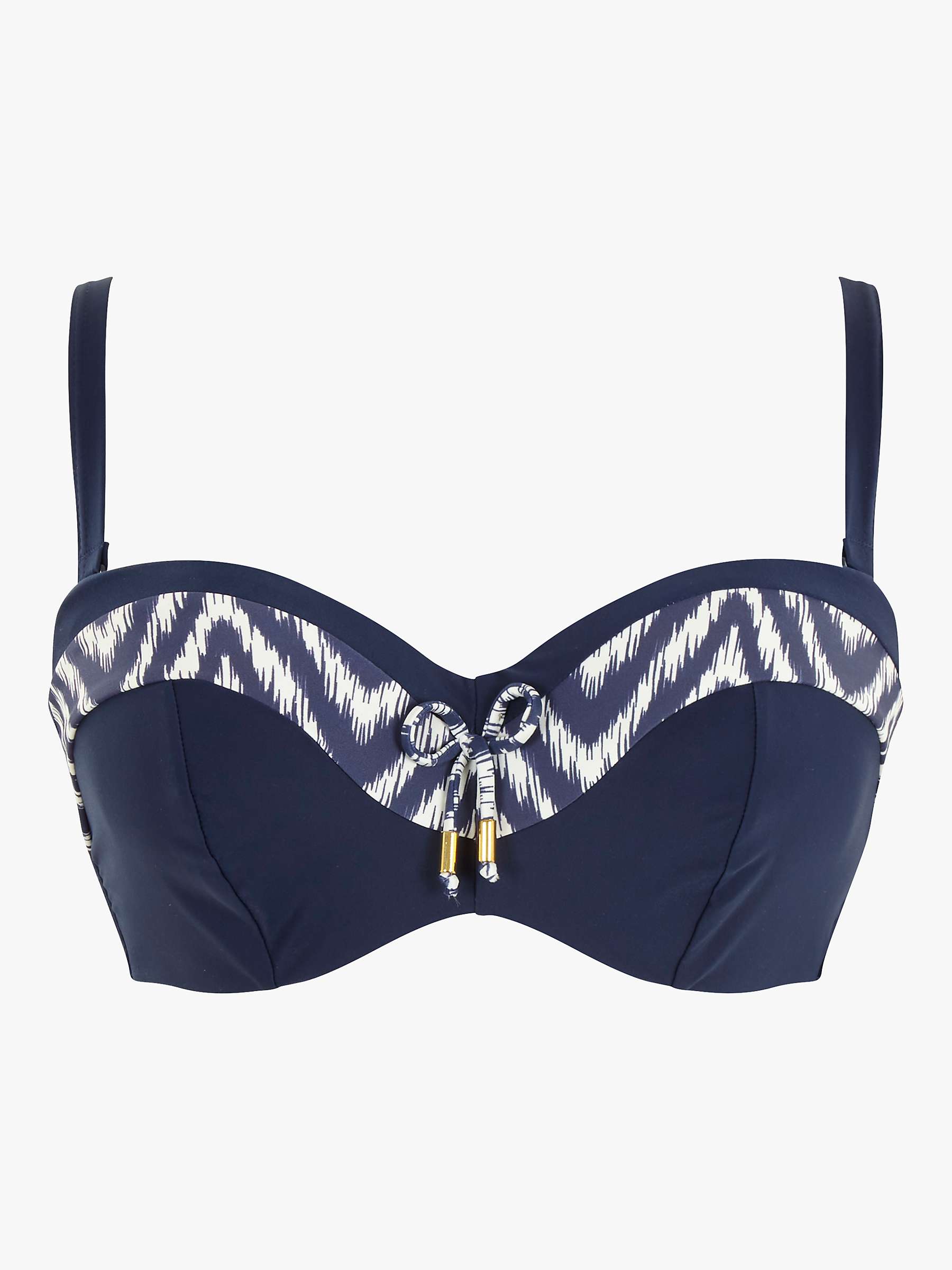Buy Panache Oceana Bandeau Bikini Top, Navy/White Online at johnlewis.com