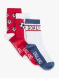 John Lewis Kids' Football Graphic Cotton Socks, Pack of 3, Multi
