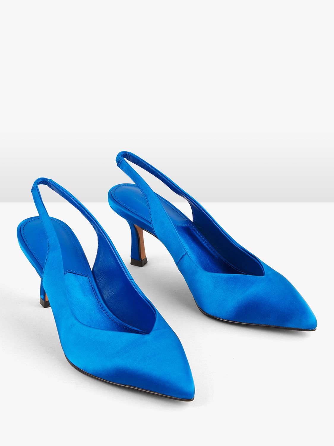 HUSH Joella Heeled Leather Shoes, Blue at John Lewis & Partners