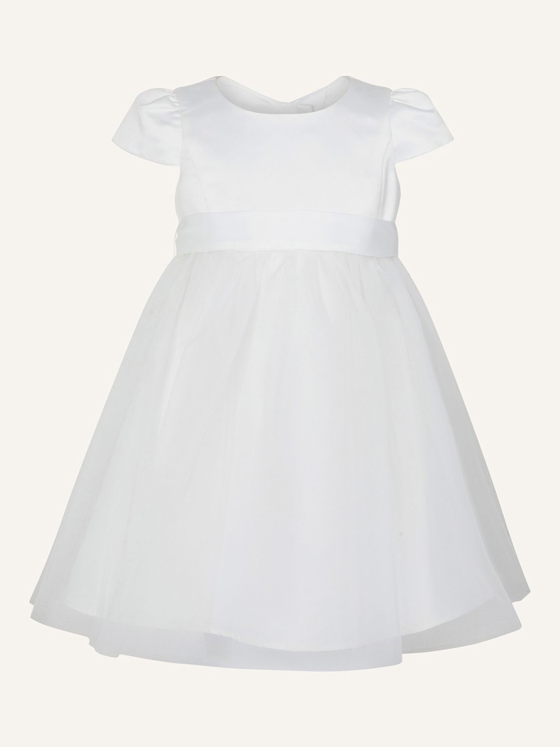 Monsoon Baby Sew Tulle Bridesmaids Dress, Ivory, 0-3 months