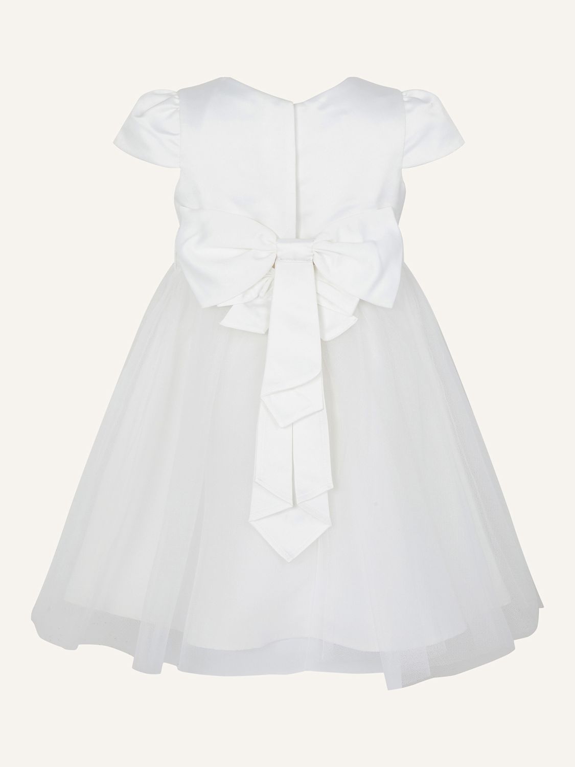 Monsoon Baby Sew Tulle Bridesmaids Dress, Ivory, 0-3 months