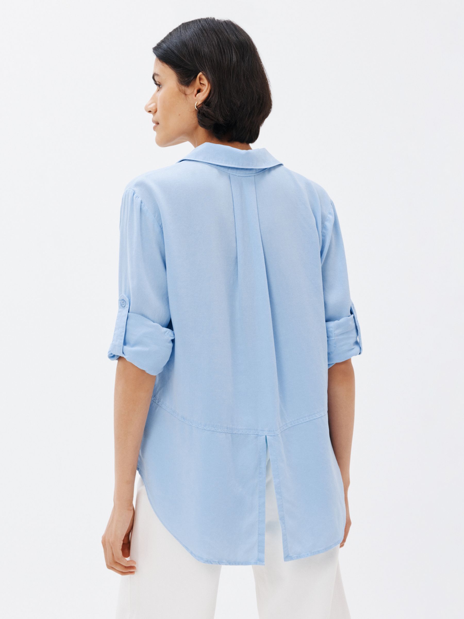 Bella Dahl Split Back Plain Shirt, Blue Oasis