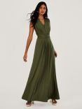 Monsoon Thea Twist Me Tie Me Maxi Dress, Olive