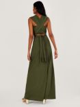 Monsoon Thea Twist Me Tie Me Maxi Dress, Olive