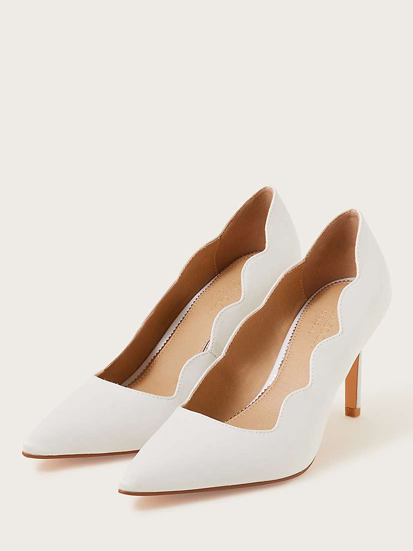 Buy Monsoon Scalloped Court Shoes, Ivory Online at johnlewis.com