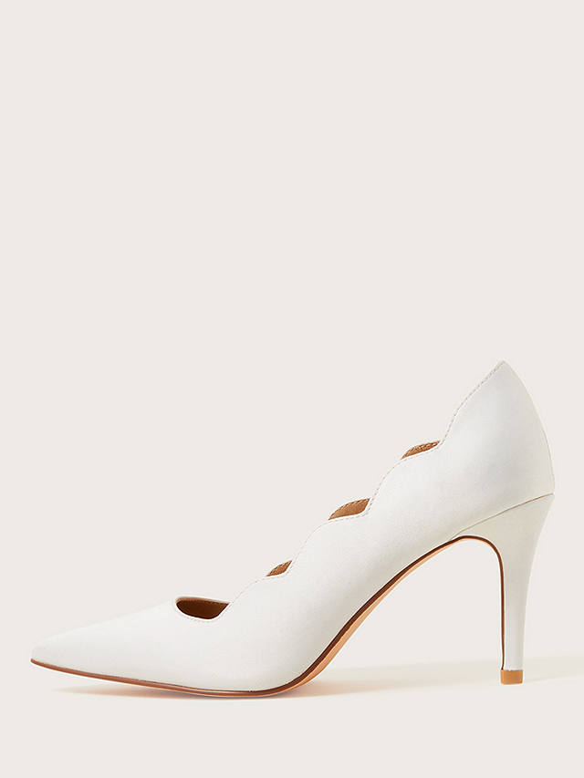 Monsoon Scalloped Court Shoes, Ivory