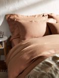 John Lewis Comfy & Relaxed Washed Linen Fitted Sheets, Tawny Birch