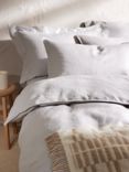 John Lewis Comfy & Relaxed Washed Linen Fitted Sheets, Pale Grey