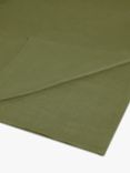 John Lewis Comfy & Relaxed Washed Linen Flat Sheets, Avocado Green