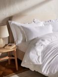 John Lewis Comfy & Relaxed Washed Linen Flat Sheets, Oyster White
