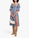 o.p.t Nina Floral Midi Dress, Blue/Multi