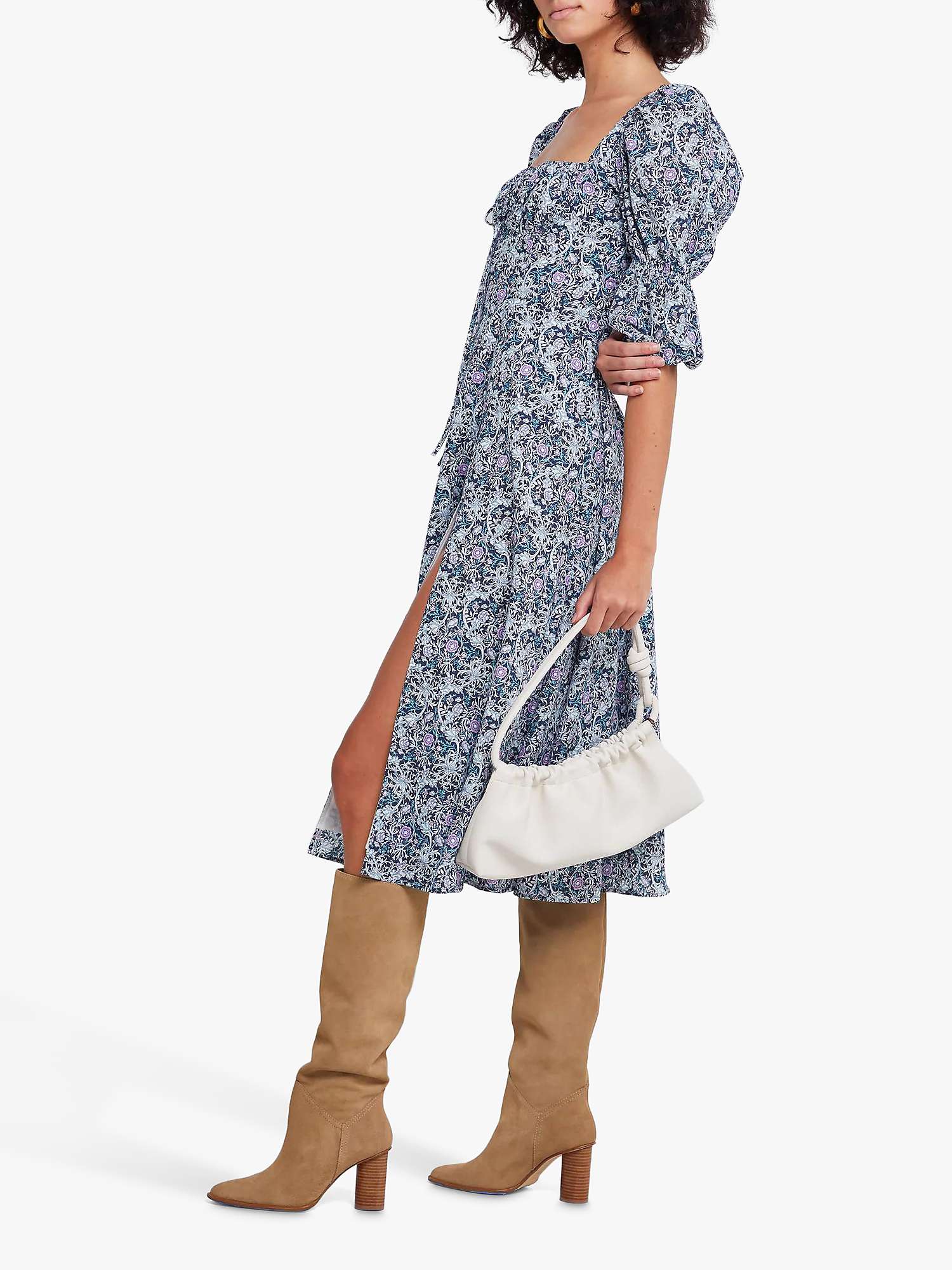 Buy o.p.t Nina Floral Midi Dress, Blue/Multi Online at johnlewis.com