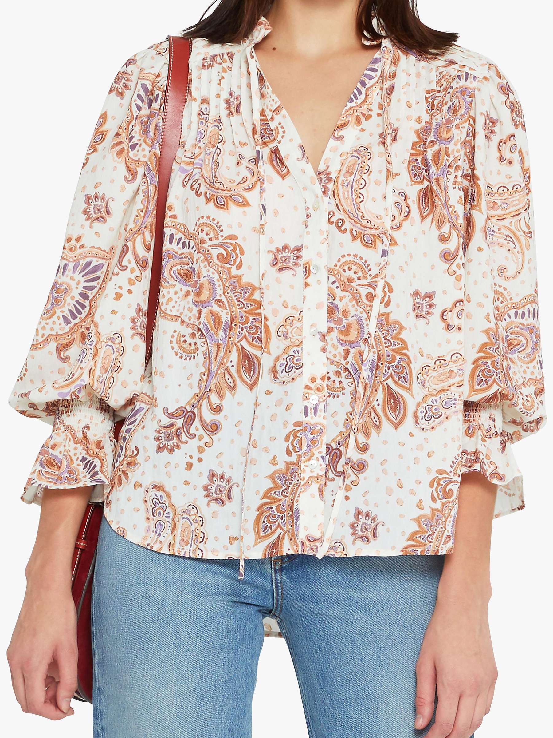 Buy o.p.t Rosa Long Sleeve Blouse, Orange/Multi Online at johnlewis.com