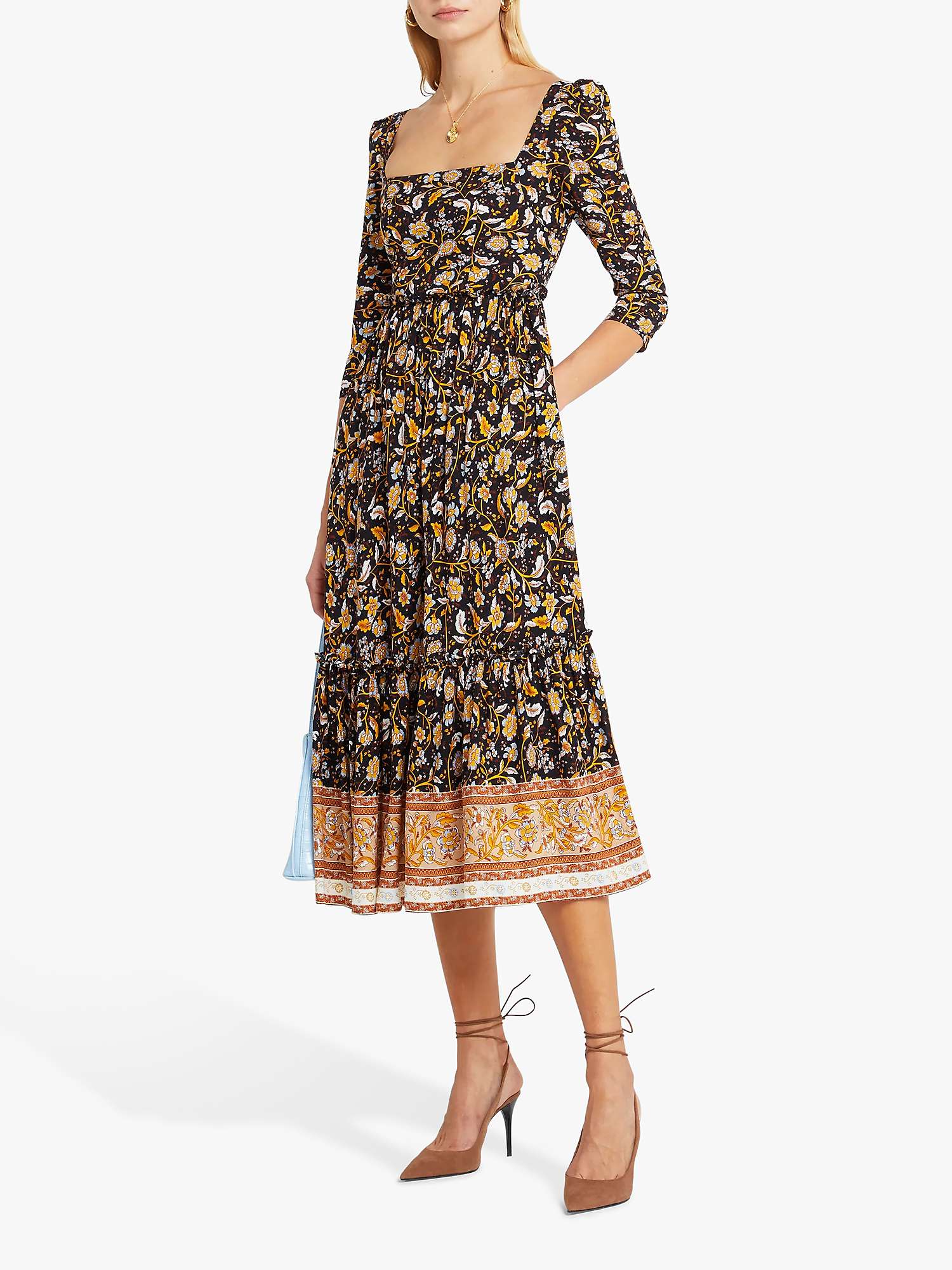 Buy o.p.t Willow Midi Dress, Brown Floral Online at johnlewis.com