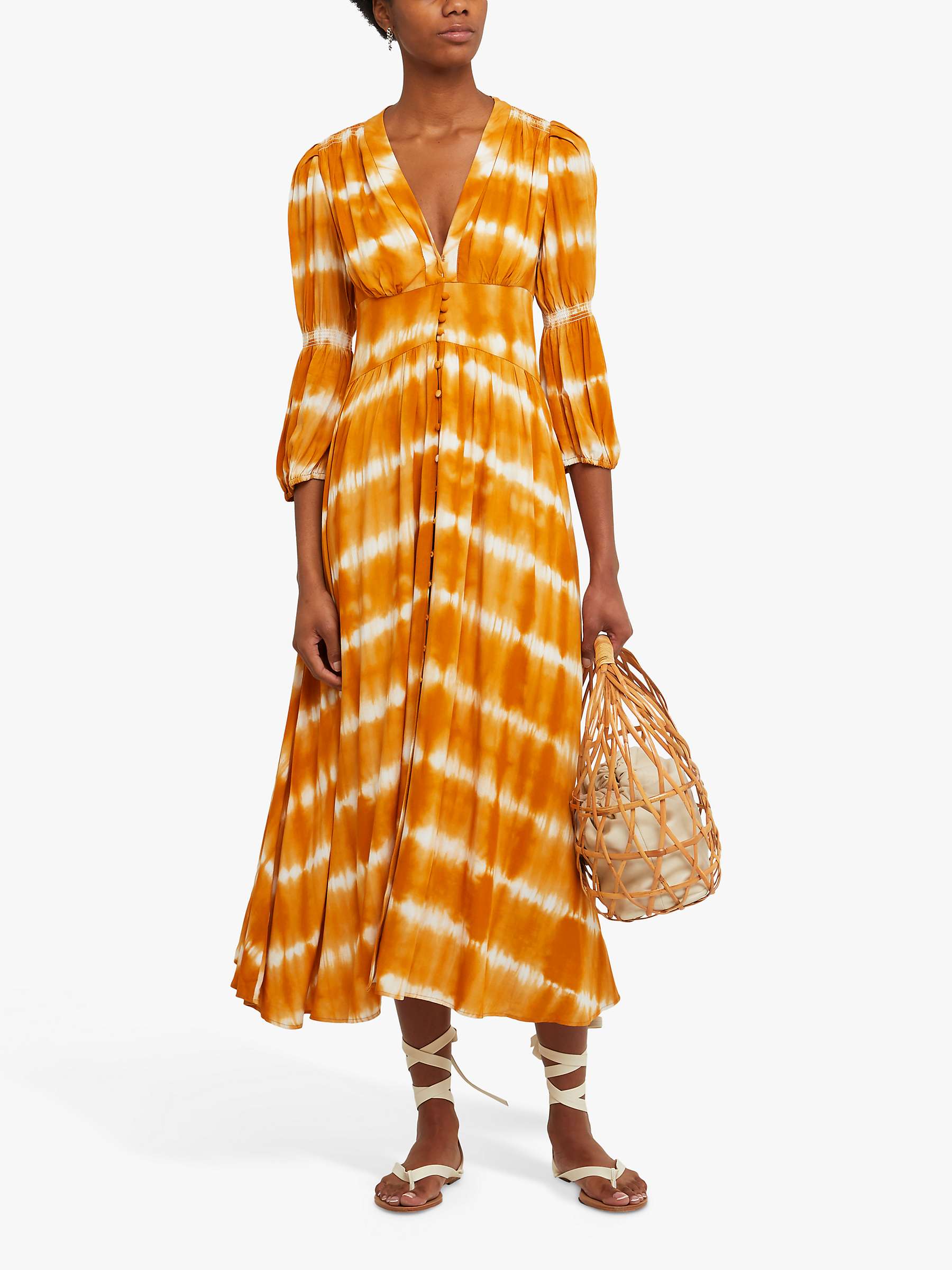 Buy o.p.t Masaya Midi Dress, Mustard Online at johnlewis.com