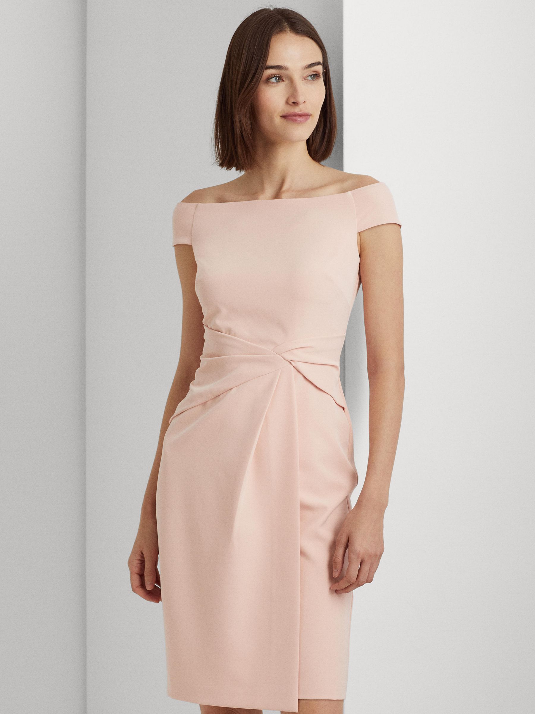 Ralph Lauren Leonidas Gown Mini Dress, Pale Pink at John Lewis & Partners