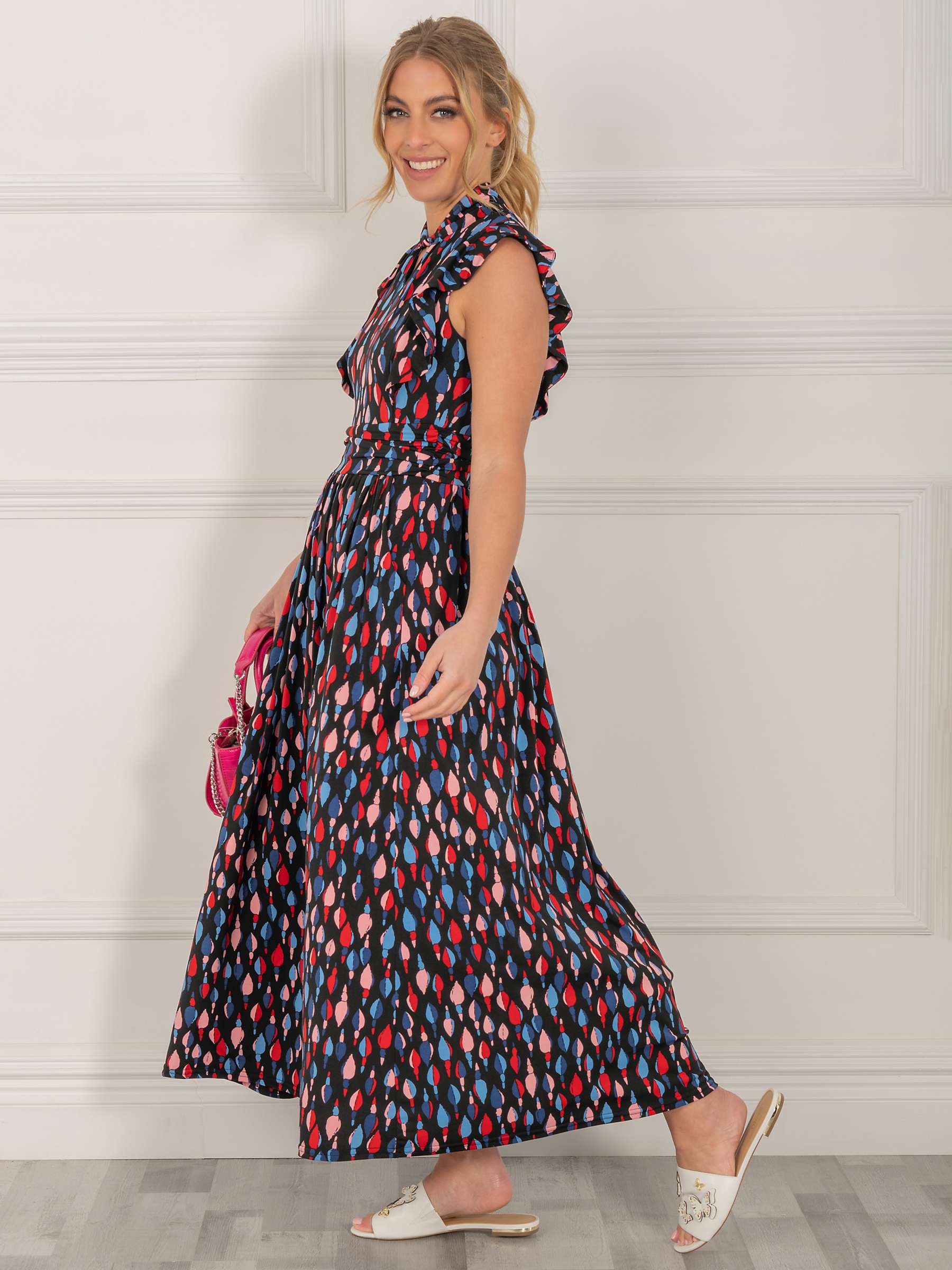 Buy Jolie Moi Doris Frill Maxi Dress, Navy Online at johnlewis.com