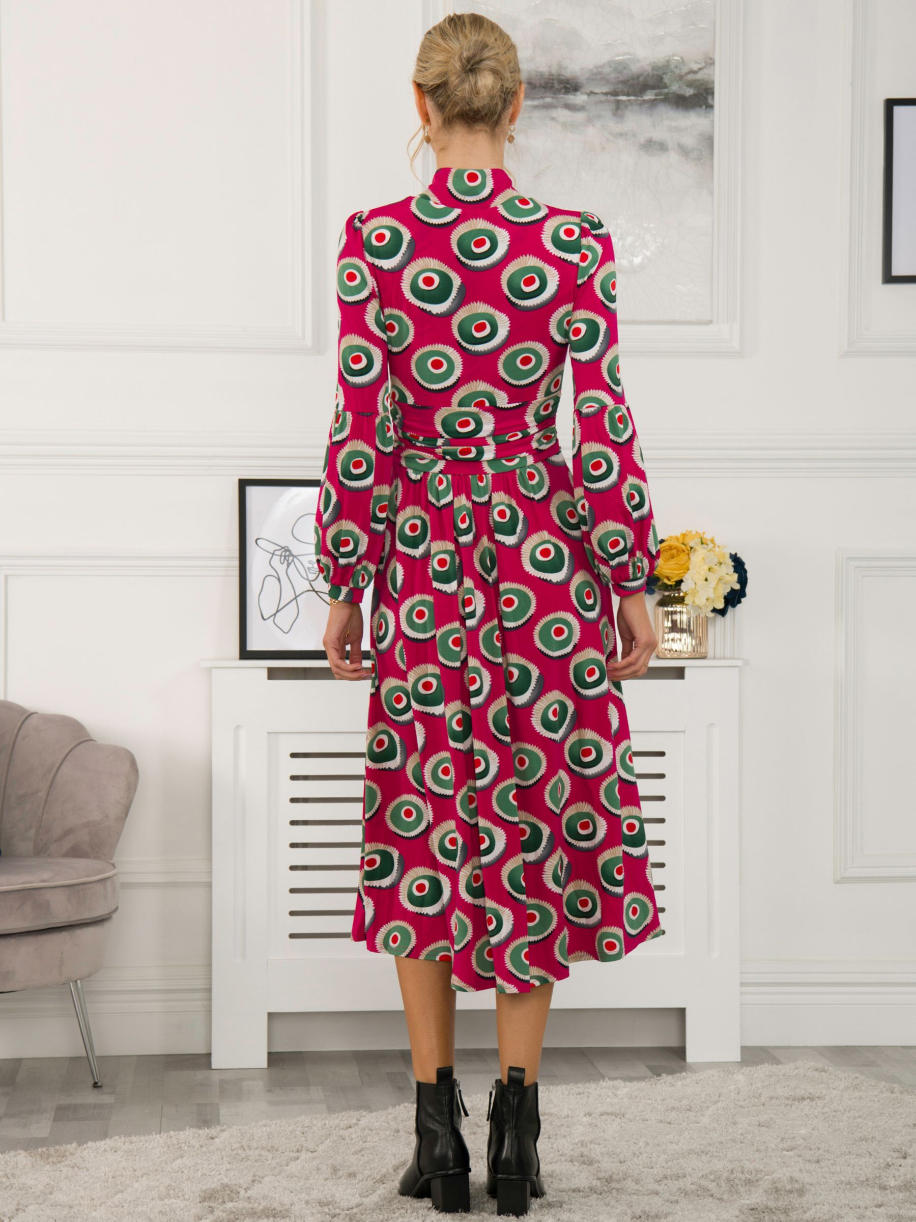 Buy Jolie Moi Abstract Print Midi Dress, Plum Online at johnlewis.com