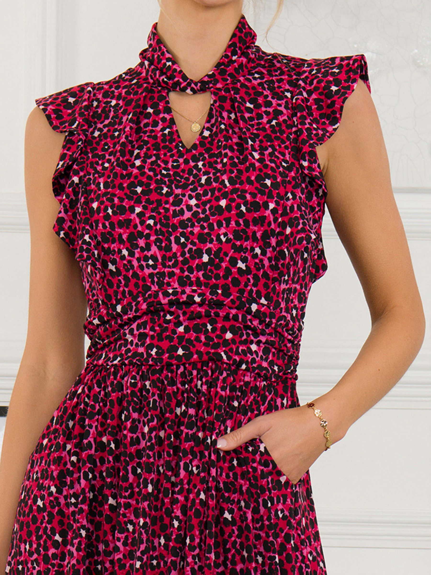 Buy Jolie Moi Maahi Frilly Midi Dress, Pink Online at johnlewis.com