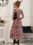 Jolie Moi Pauline Leopard Print Midi Dress, Pink