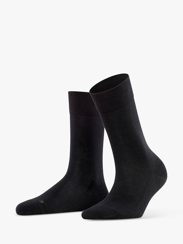 FALKE Sensitive London Cotton Rich Ankle Socks, Black