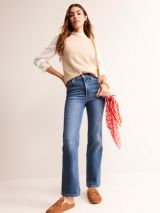 Pure Collection Washed Velvet Jeans, Pewter at John Lewis & Partners
